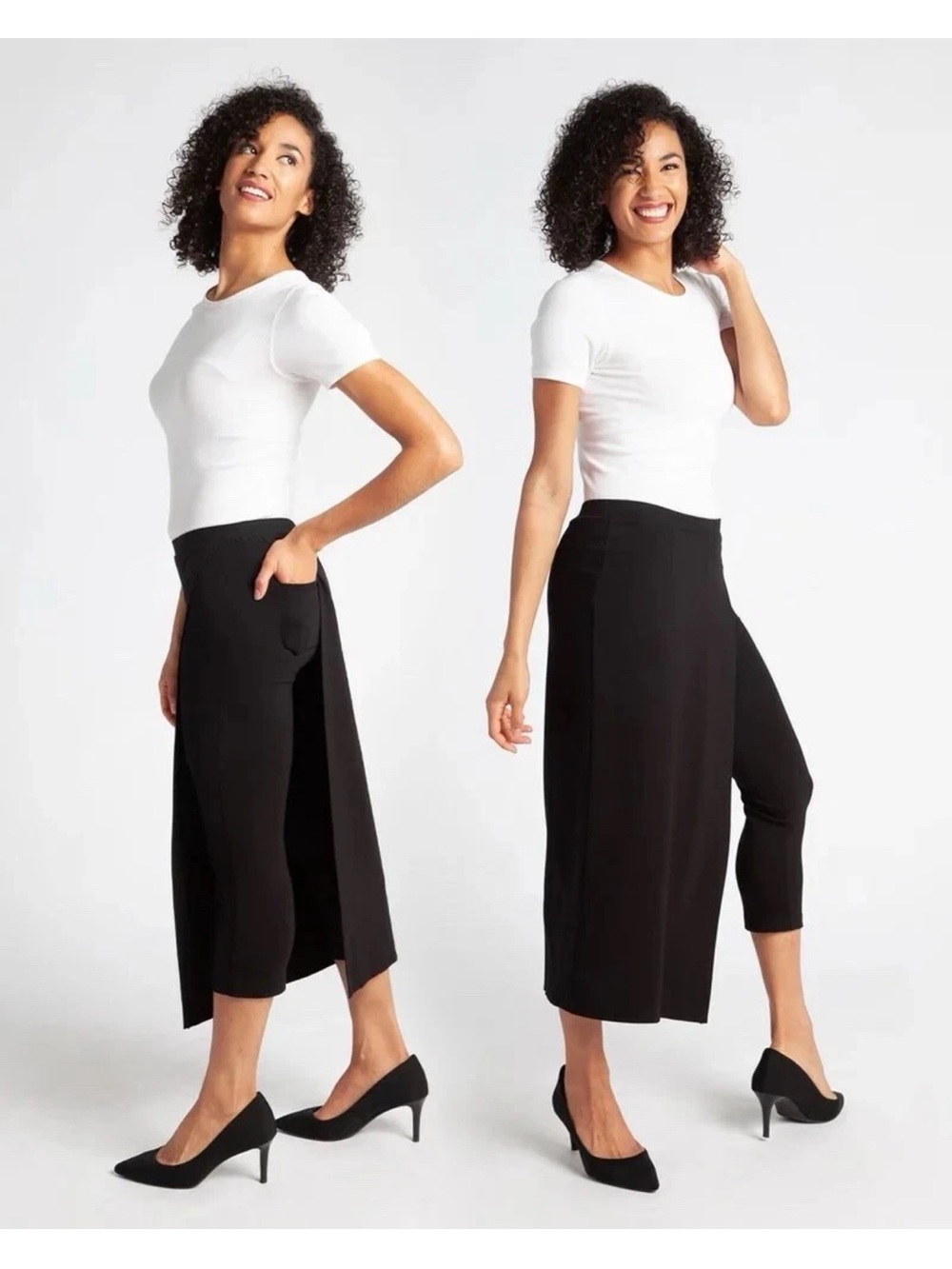Betabrand The Sassiest Pants Skirt Black